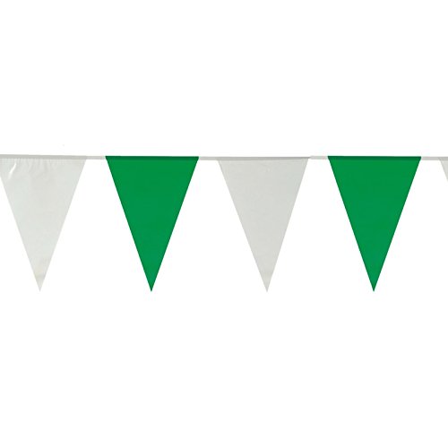 Everflag Wimpelkette grün-weiß - Kunststoff 10 m lang von Everflag