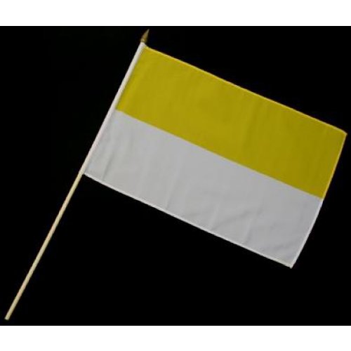 Stock-Flagge 30 x 45 : Gelb-Weiß/Kirchenflagge von Everflag
