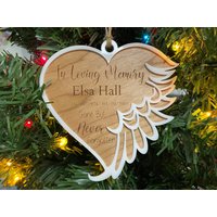 Personalisierter Herz-Gedenkornament von EvergladeWoodworking