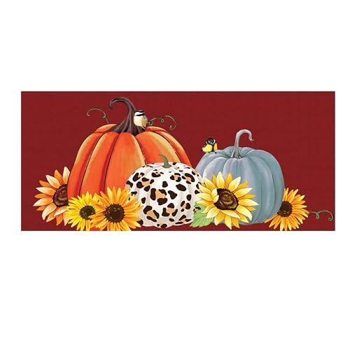 Evergreen Flag Fall Sassafras Schaltermatte, 55,9 x 25,4 cm, austauschbare Haustürmatte für den Außenbereich, Eingang, Eingangsteppich, Herbst-Sassafras-Fußmatte, Einsätze (Tierdruck, Kürbis) von Evergreen Flag