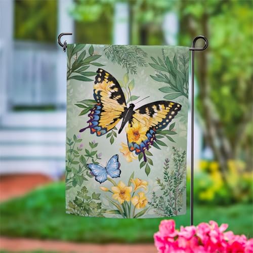 Evergreen Flag Frühlingsflaggen, 30,5 x 45,7 cm, doppelseitig, kleine Gartenflaggen für draußen, Willkommensflagge, Haustürdekoration für Zuhause, Hof, Garten (Monarchschmetterling) von Evergreen Flag