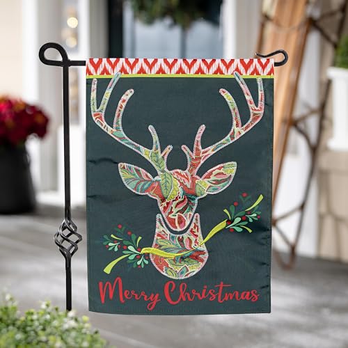 Evergreen Flag Gemusterte Rentier-Gartenflagge, 30,5 x 45,7 cm, doppelseitig für den Außenbereich, Weihnachtsflagge für den Außenbereich, Urlaubsdekoration für Zuhause, Höfe und Gärten von Evergreen Flag