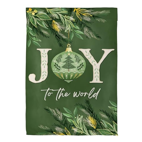 Evergreen Flag Greenery Joys Gartenflagge, 30,5 x 45,7 cm, doppelseitig für draußen, Weihnachtsflagge aus Wildleder, Urlaubsdekoration für Zuhause, Höfe und Gärten von Evergreen Flag