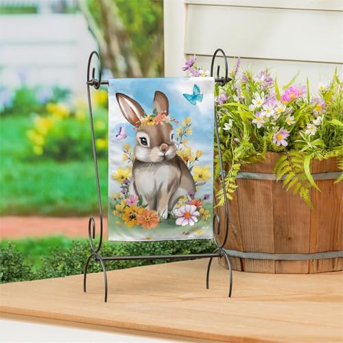 Evergreen Flag Happy Easter Gartenflaggen, 30,5 x 45,7 cm, doppelseitig, kleine Gartenflaggen für draußen, Willkommens-Oster-Frühlingsdekoration für Zuhause, Hof, Garten, Veranda, Hasenblüten) von Evergreen Flag