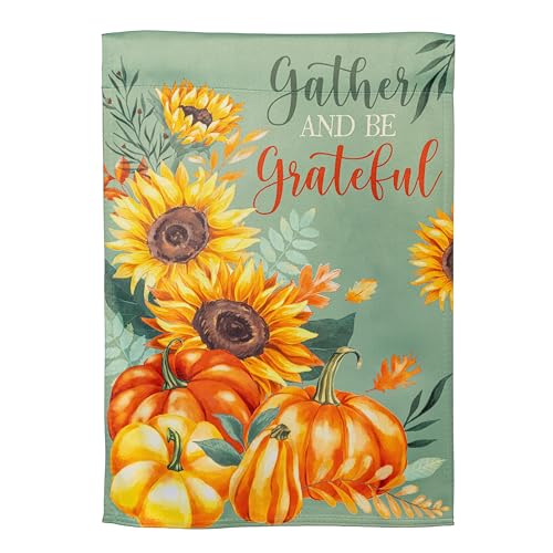 Evergreen Flag Herbst-Gartenflaggen, 30,5 x 45,7 cm, doppelseitig, kleine Gartenflaggen für draußen, Herbstdekorationen für Zuhause, Veranda, Hof (dankbar) von Evergreen Flag