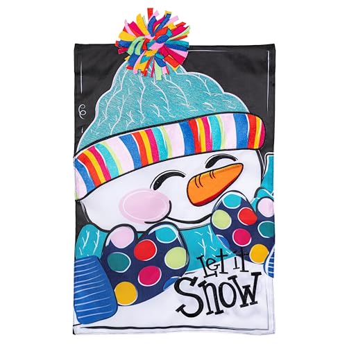 Evergreen Flag Let It Snowman Gartenflagge, 30,5 x 45,7 cm, doppelseitig für den Außenbereich, Weihnachtsflagge für den Außenbereich, Urlaubsdekoration für Haus, Hof und Garten von Evergreen Flag