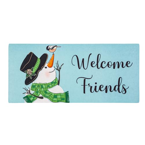 Evergreen Flag Sassafras Schaltermatten-Einsätze, Schneemann und Küken, austauschbare Vordertürmatte, für den Eingangsbereich, 55,9 x 25,4 cm, Sassafras Fußmatten von Evergreen Flag