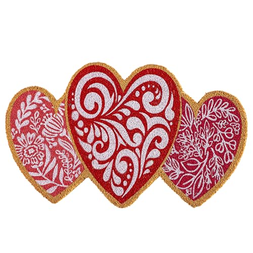 Evergreen Flag Valentine Trio Fußmatte aus Kokosfaser, Herzform, 76,2 x 45,7 cm, für den Außenbereich, rutschfeste Unterseite, für den Eingangsbereich, für den Innen- und Außenbereich Evergreen Flag Valentine Trio Fußmatte aus Kokosfaser, Herzform, 76,2 x 45,7 cm, für den Außenbereich, rutschfeste Unterseite, für den Eingangsbereich, für den Innen- und Außenbereich von Evergreen Flag