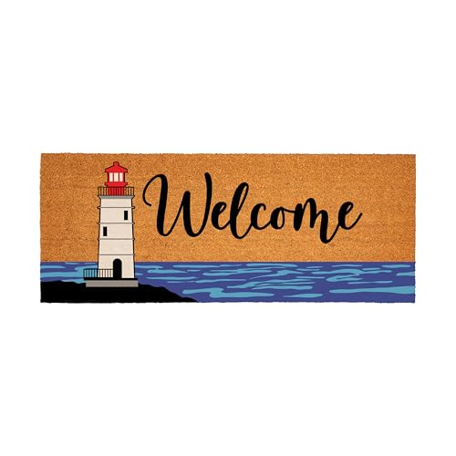 Evergreen Leuchtturm-Fußmatte, Kokosfaser, 60 x 152 cm, Willkommensmatten für Doppeltüren, für Innen- und Außenbereich, rutschfeste Haustürmatte für Strand, Haus, Veranda, Terrasse (roter Leuchtturm Evergreen Leuchtturm-Fußmatte, Kokosfaser, 60 x 152 cm, Willkommensmatten für Doppeltüren, für Innen- und Außenbereich, rutschfeste Haustürmatte für Strand, Haus, Veranda, Terrasse (roter Leuchtturm von Evergreen Flag