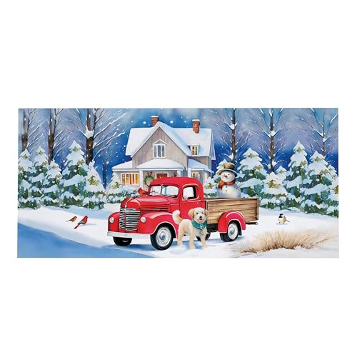 Evergreen Weihnachtsmatten Sassafras, Sassafras Fußmatten für Haustür, Außeneingang, Innenbereich, Willkommensmatten für den Eingangsbereich (Weihnachts-LKW, 55,9 x 25,4 cm) von Evergreen Flag