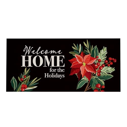 Evergreen Weihnachtsmatten Sassafras Fußmatten, Sassafras Fußmatten für Haustür, Außeneingang, Innenbereich, Willkommensmatten für den Eingangsbereich (Welcome Home, 55,9 x 25,4 cm) von Evergreen Flag