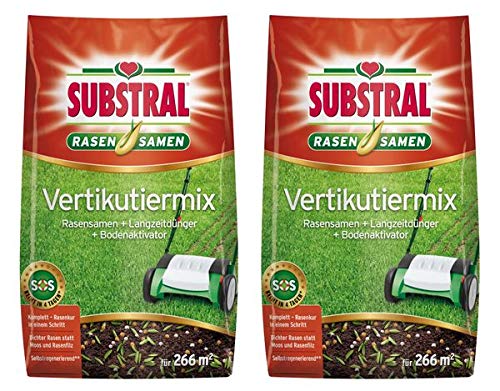 SUBSTRAL Vertikutiermix 16 kg - Mix aus Langzeitdünger Bodenaktivator & Rasensamen von Evergreen Garden Care Deutschland GmbH