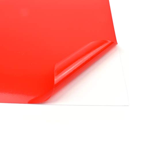 Evergreen Goods 10 Blatt A4 Farbe Selbstklebend Wasserdicht Matt Glänzend Craft Vinyl (Sticky Backed Plastic ) für Stanzmaschinen (Rot Glänzend) von EVG