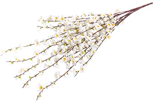 Evergreens künstlicher Frühlingsblütenbusch (Pfirsichblütenbusch) mit 20 Stielen (Creme-weiß) von Evergreens