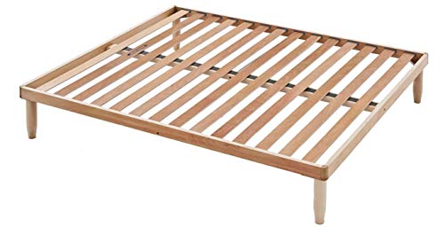 EVERGREENWEB Doppelbett Starrer Lattenrost 160x200 cm, Hoch 35 cm, aus Buchenholz, Orthopädisch, 5 abnehmbare Beine, Verstärkte Doppelstruktur, Für alle Betten und Matratzen geeignet | Modell ORANGE von EVERGREENWEB MATERASSI & BEDS