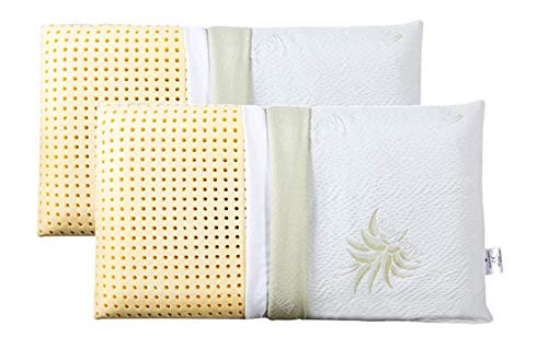 Evergreenweb 2er Set Ortopädische Kissen 40x70 Hoch 12cm und 18cm, Mit Doppelbezug aus Aloe Vera und Baumwolle, Herausnehmbar, 100% Memory Foam, MEDIZINPRODUKTE, Nützlich gegen Nackenschmerzen von EVERGREENWEB MATERASSI & BEDS