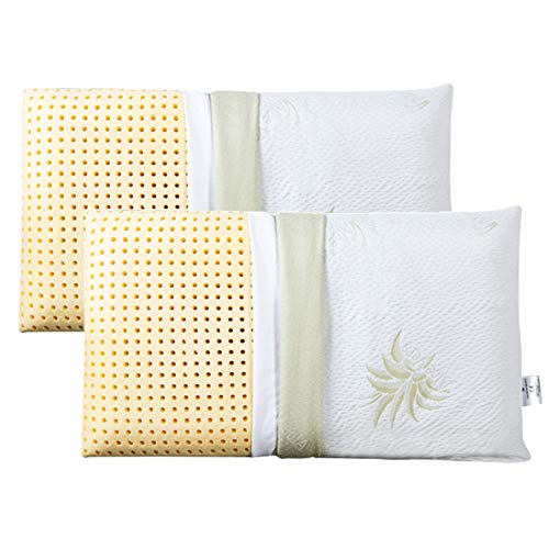 EVERGREENWEB Angebot! 2er Set Kissen 40x80 Hoch 12 cm 100% Memory Foam, Doppelbezug aus Aloe Vera und Baumwolle, herausnehmbar, für Halswirbelsäulenschmerzen, Medizinischem Gerät von EVERGREENWEB MATERASSI & BEDS