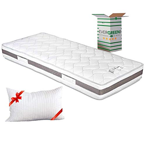 EVERGREENWEB - Federkernmatratze 85x190 cm 24 Hoch + Memoryfoam Kissen KOSTENLOS | BONNEL von EVERGREENWEB MATERASSI & BEDS