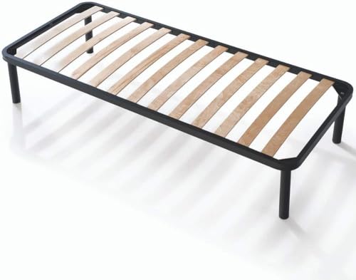 EVERGREENWEB - Bett Lattenrost 90x180 Einzelbett Höhe 35 cm Orthopädisches Extra Komfort Leisten Holz mit 4 Abnehmbar Füße, Verstärkte Rahmen aus Stahl Bettgestell geeignet für alle Betten & Matratzen von EVERGREENWEB MATERASSI & BEDS