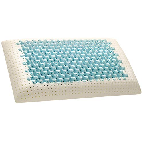 EVERGREENWEB Memory Foam Kissen 40x70 cm, 12 cm Hoch, Seifenmodell Air Massage, Doppel Bezug aus Silber und Baumwolle WASCHBAR, Kissen für Betten gegen Nackenschmerzen, Atmungsaktiv | BLAU von EVERGREENWEB MATERASSI & BEDS