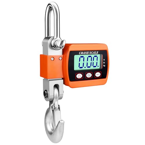 Everkeen Kranwaage 500KG Digitale Hängewaage Elektronische Wildwaage Industrie Hängende Waage Tragbare LCD Zugwaage mit Haken von Everkeen