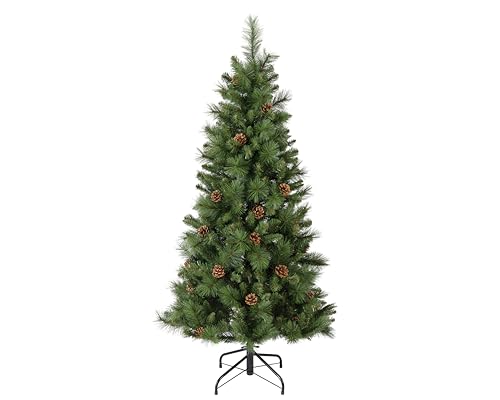 Everlands Norwich Artificial Christmas Tree_with Pine Cones_150cm_conical Shape_Stable Metal Base_358 PVC Tips_Diameter 84cm, Mehrfarbig Everlands Norwich Artificial Christmas Tree_with Pine Cones_150cm_conical Shape_Stable Metal Base_358 PVC Tips_Diameter 84cm, Mehrfarbig von Everlands