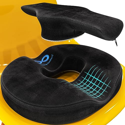 Everlasting Comfort Gel Sitzring - Ergonomisches Sitzkissen für Beschwerden im unteren Körperbereich - Rundes Kissen mit Memory-Schaum für unterstützendes Sitzen von Everlasting Comfort