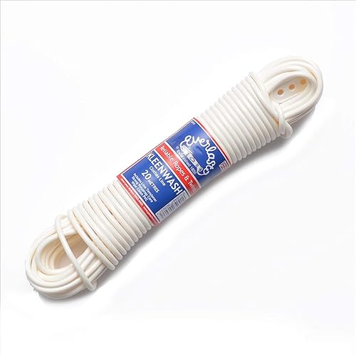 EVERLASTO „Kleenwash“, weiße PVC-Kleider-/Wäscheleine, 4,8 mm x 30 m von Everlasto