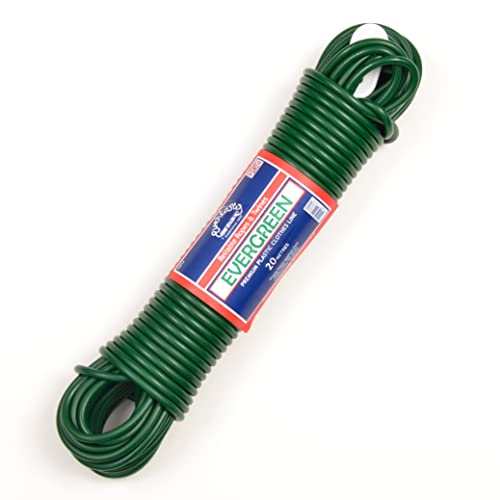Everlasto Wäscheleine Evergreen aus hochwertigem PVC, 4,8 mm x 30 m von Everlasto