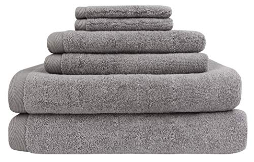 Everplush Flat Loop schnelltrocknendes Badetuch-Set, 6 Stück, Esche von Everplush