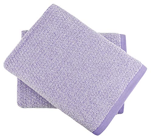 Everplush Diamant-Jacquard Badetuch-Set, Mikrofaser, Lavendel, 2 Pack Bath Sheets (35 x 66 in), 2 von Everplush