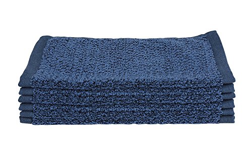 Everplush Diamant-Jacquard Waschlappen, 6 Stück, Polyester, Marineblau, 6 x Washcloth (13 x 13 in), 6 von Everplush