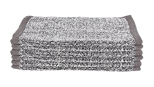 Everplush Diamond Jacquard Waschlappen, 6er-Pack, Polyester, Grau, 6 x Washcloth (13 x 13 in), 6 von Everplush