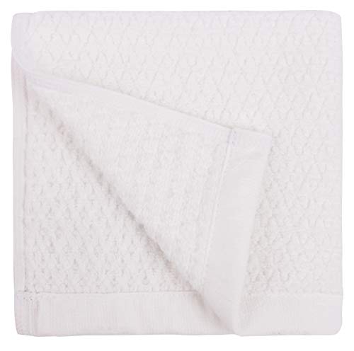 Everplush Diamant-Jacquard Waschlappen Handtuch Set, Polyester, Weiß, 6 x Washcloth (13 x 13 in), 6 von Everplush