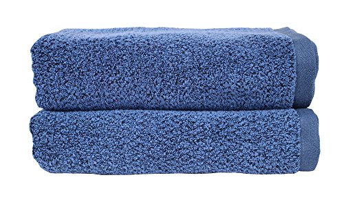 Everplush Diamond Jacquard Bath Towel Set, 2 Pack, Navy Blue von Everplush