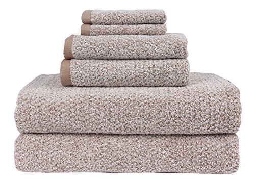 Everplush Diamond Jacquard Badetuch-Set, 6-teilig, Khaki von Everplush