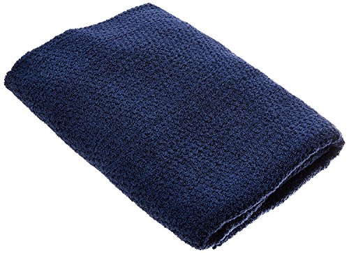 Everplush Diamond Jacquard Bath Towel, Navy Blue von Everplush