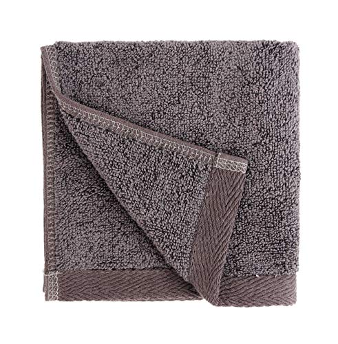 Everplush Flat Loop Quick-Dry Waschlappen-Handtuch, 55% Baumwolle ohne Verdrehung 40% Polyester 5% Polyamid, Dunkelgrau, 6 Pc Washcloth Set, 6 von Everplush