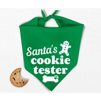 Santa's Cookie Tester Hunde-Bandana - Urlaubs-Hunde-Bandana Lustiges Weihnachts-Hunde-Bandana von EveryJaye