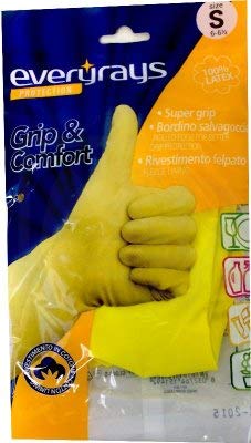 EveryRays Grip&Comfort Latex-Plüschhandschuhe mit sturzsicherem Rand, Größe S von EveryRays
