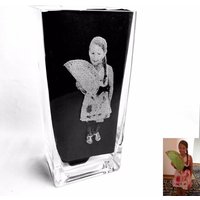 Gravierte Foto Vase Personalisiertes Geätztes Glas Geschenk, Blumen, Muttertag, Hochzeit, Mama, Katze, Hund, Haustier, Kinder, Familie, Erinnerung von EveryRoseUK