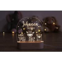 Personalisiertes Nachtlicht Aus Acryl | Taufgeschenk, Babygeschenk Geburt Nachtlampe #1 von EverybodysLaser