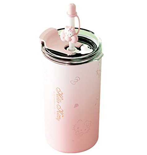 Everyday Delights Hello Kitty Becher mit Bezug und Strohhalm, 480 ml von Everyday Delights