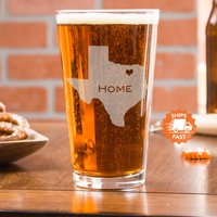Home State Bierglas - Geätztes Pint Glas Zur Hauseinweihung, Geschenke Für Ihn, Umzugsgeschenk, Heimweh Oder Heimatstadt Stolz, Design Home von EverythingEtchedAZ