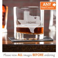 Home State Whiskyglas - Wählen Sie Ihren Zustand, Geschenke Für Ihn, Geätzte Whiskygläser, Homesick Glas, Texas Bourbon Gläser, Design Home von EverythingEtchedAZ