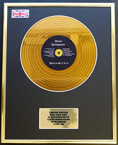 BRUCE SPRINGSTEEN / MINI GOLD DISC DISPLAY / LIMITIERTE AUFLAGE / COA / BORN IN THE USA von Everythingcollectible