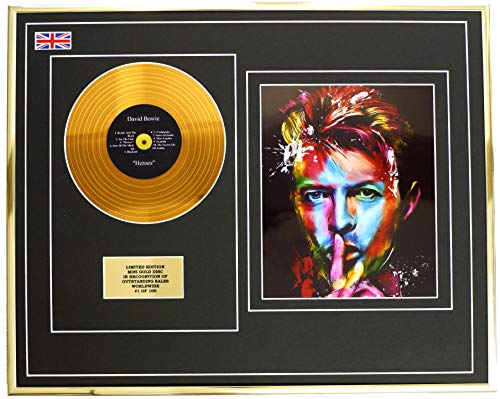 Everythingcollectible David Bowie/Mini Metall Gold DISC & Foto Display/Limitierte Edition/COA/Heroes von Everythingcollectible