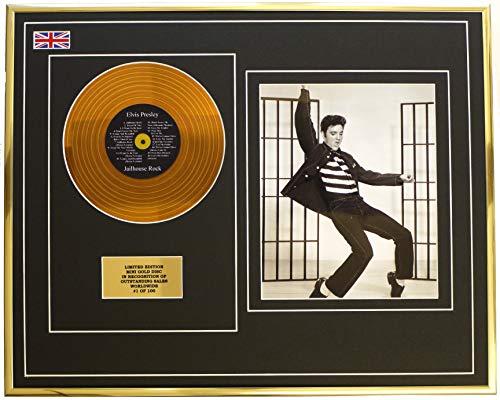 Everythingcollectible Elvis Presley/Mini Metal Gold Disc & Photo Display/Limitierte Auflage/COA/Jailhouse Rock von Everythingcollectible