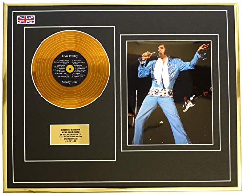 Everythingcollectible Elvis Presley/Mini Metal Gold Disc & Photo Display/Limitierte Auflage/COA/Moody Blue von Everythingcollectible