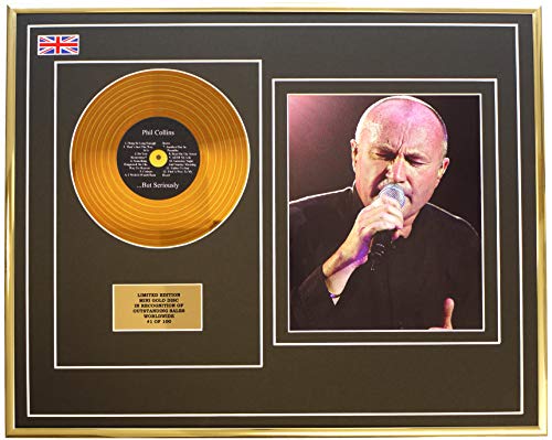 Everythingcollectible Phil Collins/Mini Metall Gold DISC & Foto Display/Limitierte Edition/COA/ .BUT Seriously von Everythingcollectible